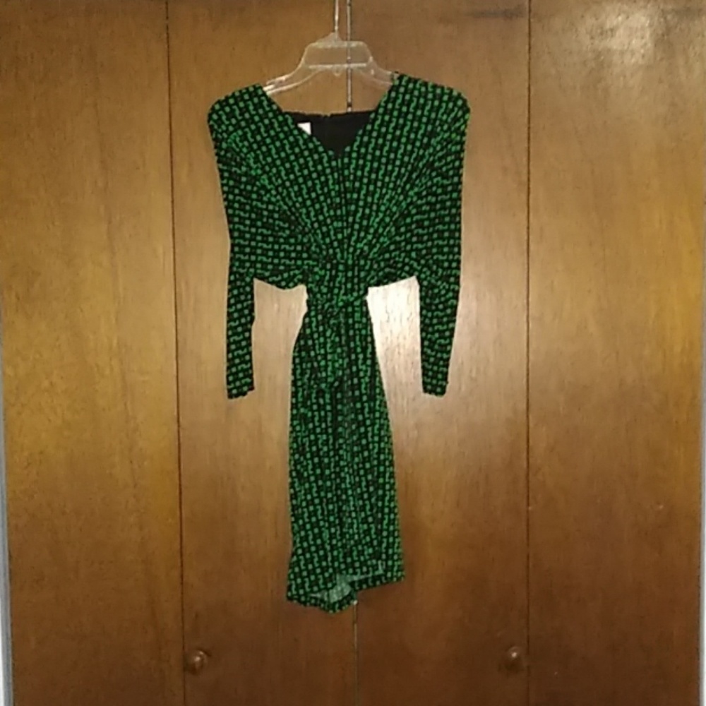 Professional Green Patterned Dress